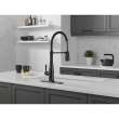 9613-BL-DST Essa 11.50-in x 4.13-in x 19.38-in Single-Handle Pull-Down Spring Kitchen Faucet, Matte Black