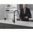 9613-BL-DST Essa 11.50-in x 4.13-in x 19.38-in Single-Handle Pull-Down Spring Kitchen Faucet, Matte Black