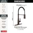 9613-RB-DST Essa 11.50-in x 4.13-in x 19.38-in Single-Handle Pull-Down Spring Kitchen Faucet, Venetian Bronze
