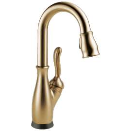 9678T-CZ-DST Leland 8.25-in x 4.38-in x 14.50-in Single-Handle Pull-Down Bar and Prep Faucet with Touch2O Technology, Champagne Bronze