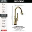 9678TL-CZ-DST Leland 9.13-in x 3.50-in x 14.56-in Touch2O Bar and Prep Faucet with Touchless Technology, Champagne Bronze