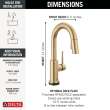 9959TL-CZ-DST Trinsic 8.38-in x 4.19-in x 13.50-in Touch2O Bar and Prep Faucet with Touchless Technology, Champagne Bronze