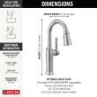 9984-AR-PR-DST Renaldi 8.81-in x 2.81-in x 14.44-in Single-Handle Pull-Down Bar and Prep Faucet, Lumicoat Arctic Stainless