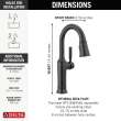 9984-BL-DST Renaldi 8.81-in x 2.81-in x 14.44-in Single-Handle Pull-Down Bar and Prep Faucet, Matte Black