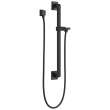 51500-BL Universal Showering Components Adjustable Slide Bar / Grab Bar Assembly with Elbow, Matte Black