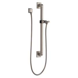 51500-SS Universal Showering Components Adjustable Slide Bar / Grab Bar Assembly with Elbow, Stainless