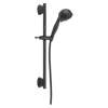 51559-BL Universal Showering Components H2Okinetic 5-Setting Slide Bar Hand Shower, Matte Black