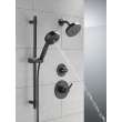 51584-BL Universal Showering Components 7-Setting Slide Bar Hand Shower with Cleaning Spray, Matte Black