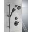51584-BL Universal Showering Components 7-Setting Slide Bar Hand Shower with Cleaning Spray, Matte Black