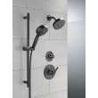51584-BL Universal Showering Components 7-Setting Slide Bar Hand Shower with Cleaning Spray, Matte Black
