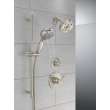 51584-SS-PR Universal Showering Components 7-Setting Slide Bar Hand Shower with Cleaning Spray, Lumicoat Stainless
