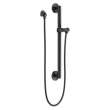 51600-BL Universal Showering Components Adjustable Slide Bar / Grab Bar Assembly with Elbow, Matte Black