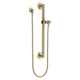 51600-CZ Universal Showering Components Adjustable Slide Bar / Grab Bar Assembly with Elbow, Champagne Bronze