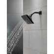 52664-BL Universal Showering Components H2Okinetic 5-Setting Angular Modern Raincan Shower Head, Matte Black