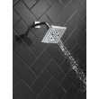 52664-PR Universal Showering Components H2Okinetic 5-Setting Angular Modern Raincan Shower Head, Lumicoat Chrome