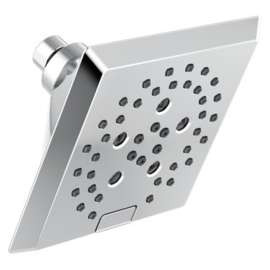 52664-PR Universal Showering Components H2Okinetic 5-Setting Angular Modern Raincan Shower Head, Lumicoat Chrome
