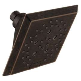52664-RB Universal Showering Components H2Okinetic 5-Setting Angular Modern Raincan Shower Head, Venetian Bronze