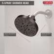 52668-RB Universal Showering Components H2Okinetic 5-Setting Contemporary Raincan Shower Head, Venetian Bronze