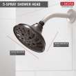 52669-RB Universal Showering Components H2Okinetic 5-Setting Traditional Raincan Shower Head, Venetian Bronze