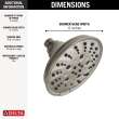 52669-SS-PR Universal Showering Components H2Okinetic 5-Setting Traditional Raincan Shower Head, Lumicoat Stainless