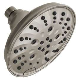 52669-SS-PR Universal Showering Components H2Okinetic 5-Setting Traditional Raincan Shower Head, Lumicoat Stainless