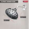 52669Universal Showering Components H2Okinetic 5-Setting Traditional Raincan Shower Head, Chrome
