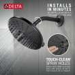 52688-BL Universal Showering Components H2Okinetic 3-Setting Raincan Shower Head, Matte Black