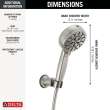 55884-SS-PR Universal Showering Components 7-Setting Wall Mount Hand Shower with Cleaning Spray, Lumicoat Stainless