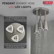 57140-SS25-L Universal Showering Components H2Okinetic Pendant Raincan Shower Head with LED Light, Stainless