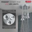 57190-25-L Universal Showering Components H2Okinetic Pendant Raincan Shower Head with LED Light, Chrome