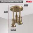 57190-CZ25-L Universal Showering Components H2Okinetic Pendant Raincan Shower Head with LED Light, Champagne Bronze