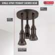 57190-RB25-L Universal Showering Components H2Okinetic Pendant Raincan Shower Head with LED Light, Venetian Bronze
