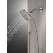 58473-SS-PR25 Universal Showering Components H2Okinetic In2ition 4-Setting Two-in-One Shower, Lumicoat Stainless