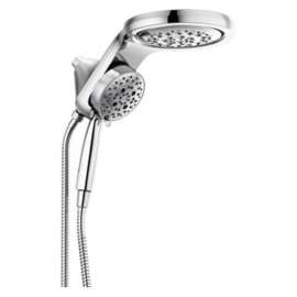 58680-PR Universal Showering Components HydroRain H2Okinetic 5-Setting Two-in-One Shower Head, Lumicoat Chrome