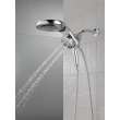 58680-PR Universal Showering Components HydroRain H2Okinetic 5-Setting Two-in-One Shower Head, Lumicoat Chrome