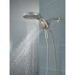 58680-SS-PR Universal Showering Components HydroRain H2Okinetic 5-Setting Two-in-One Shower Head, Lumicoat Stainless