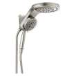 58680-SS-PR Universal Showering Components HydroRain H2Okinetic 5-Setting Two-in-One Shower Head, Lumicoat Stainless