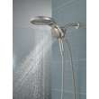 58680-SS Universal Showering Components HydroRain H2Okinetic 5-Setting Two-in-One Shower Head, Stainless