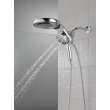 58680Universal Showering Components HydroRain H2Okinetic 5-Setting Two-in-One Shower Head, Chrome