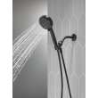 75740BL Universal Showering Components 6-Setting Hand Shower with Cleaning Spray, Matte Black