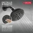 75898BL Universal Showering Components 8-Setting Shower Head, Matte Black