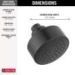 RP101842BL Modern Round Showerhead, Matte Black