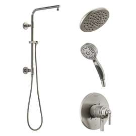 KSH-T17094-52433-SS Linden Round Emerge Shower Faucet Kit, Brushed Stainless