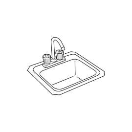 Stainless Steel Single Bowl Top Mount Bar Sink and Faucet Kit with 2 Faucet Holes in Brushed Satin