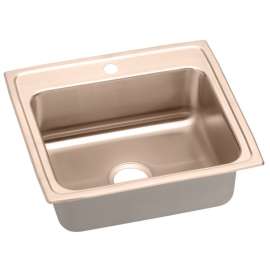 LR2219-CU Antimicrobial Copper Single Bowl Top Mount Sink