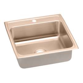 LR2222-CU Antimicrobial Copper Single Bowl Top Mount Sink