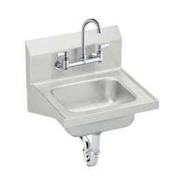 CHS1716C Commercial Stainless Steel Handwash Sink with 2 Faucet Holes in Buffed Satin