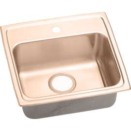 LRAD191850-CU Antimicrobial Copper Single Bowl Top Mount Sink