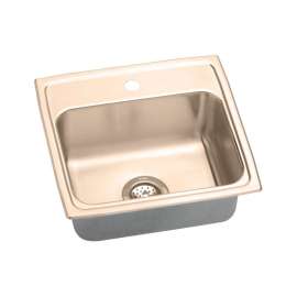 LRAD191960-CU Antimicrobial Copper Single Bowl Top Mount Sink
