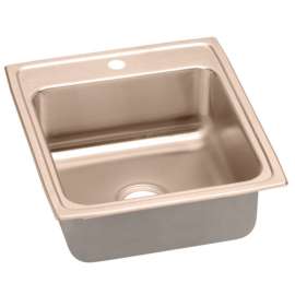 LRAD202250-CU Antimicrobial Copper Single Bowl Top Mount Sink